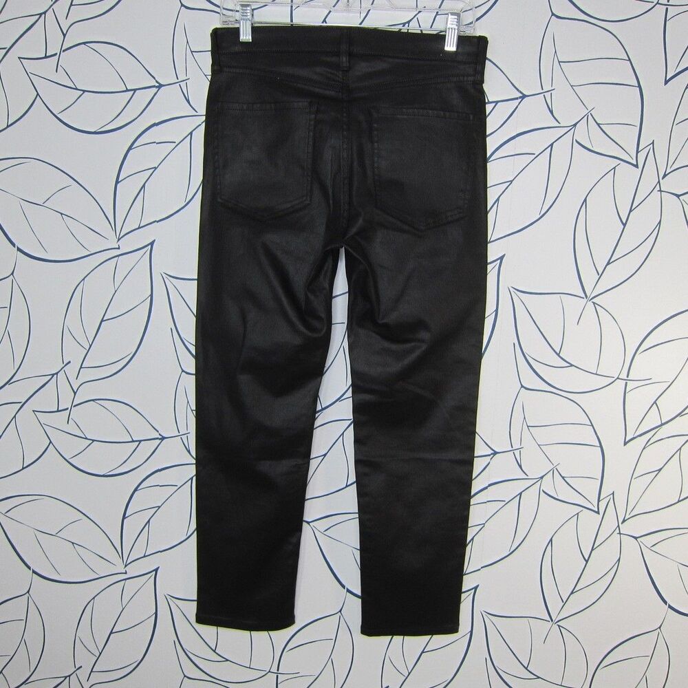 Banana Republic High Rise Skinny Coated Black Ankle Jeans Size 28, 6 Petite New! - Picture 5 of 13